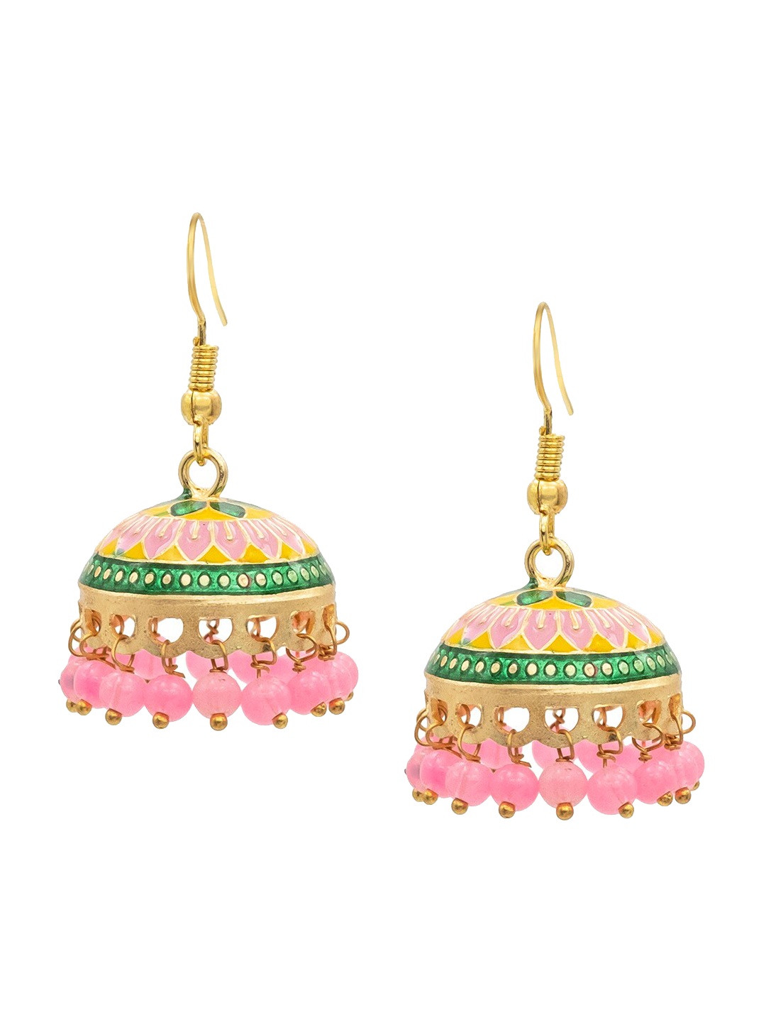 

Shining Jewel - By Shivansh Gold Plated Dome Shaped Jhumkas Earrings