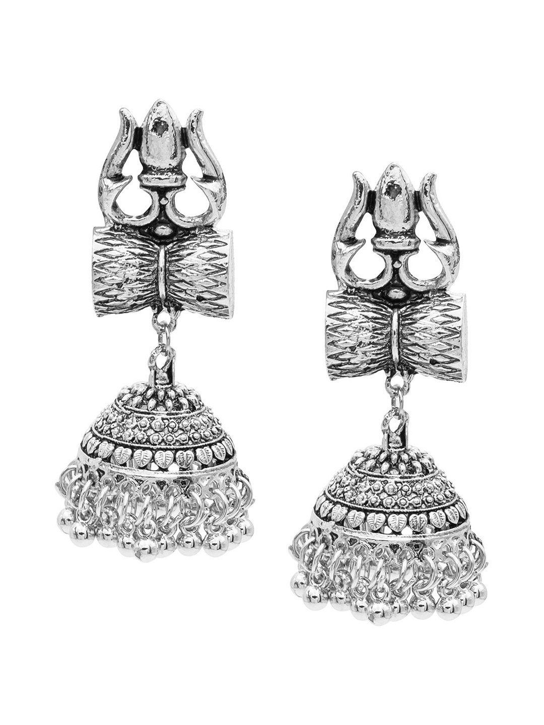 

Shining Jewel - By Shivansh Silver Plated Jhumkas Earrings