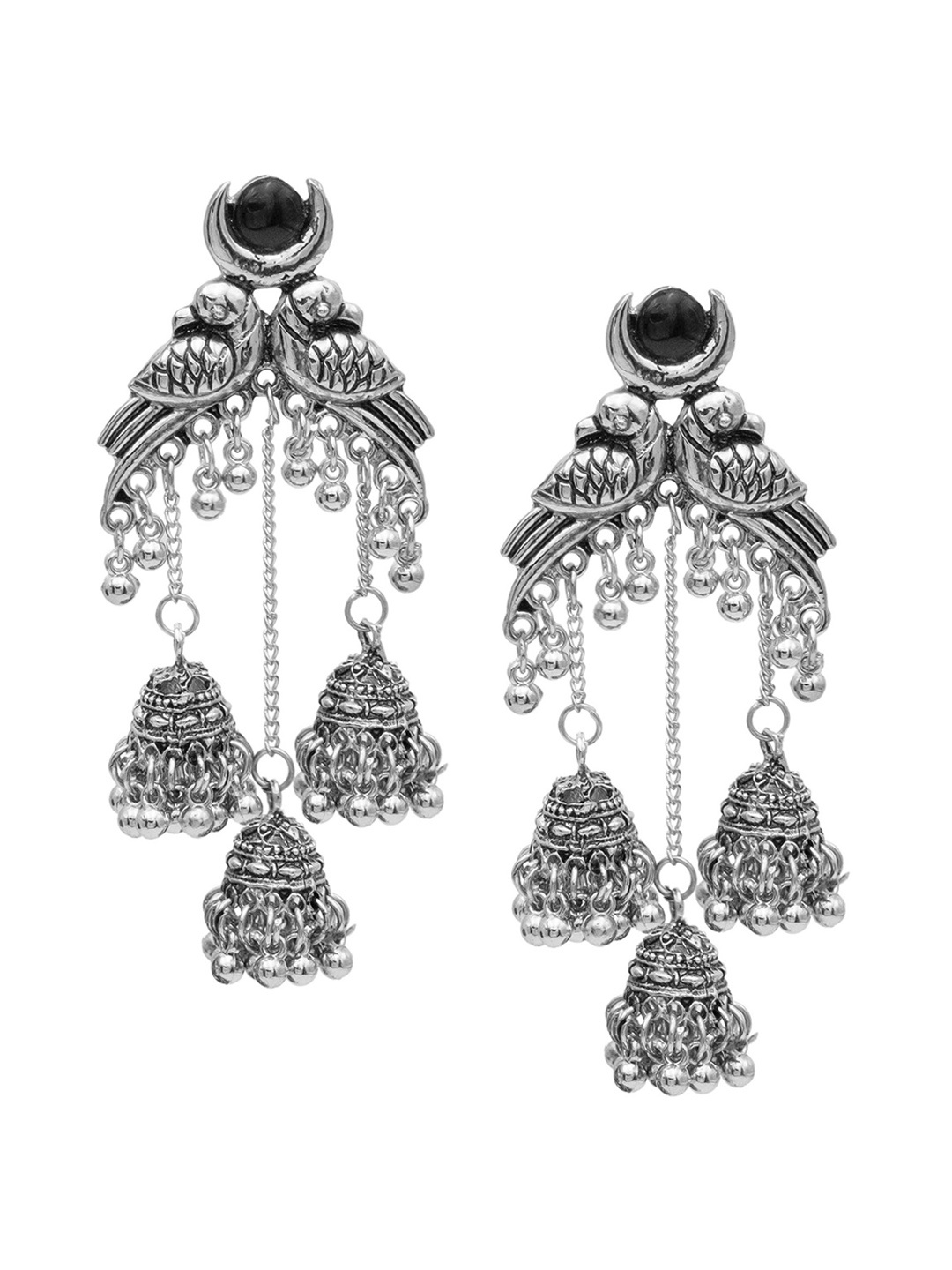 

Shining Jewel - By Shivansh Silver Plated Contemporary Jhumkas