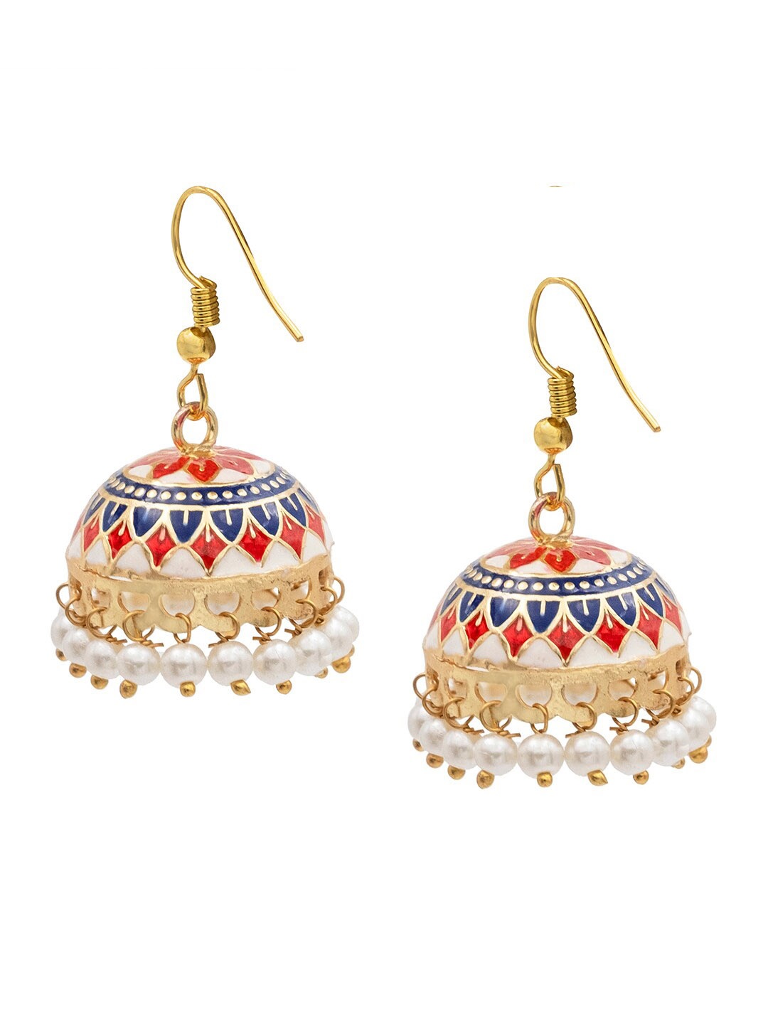 

Shining Jewel - By Shivansh Gold Plated Dome Shaped Jhumkas