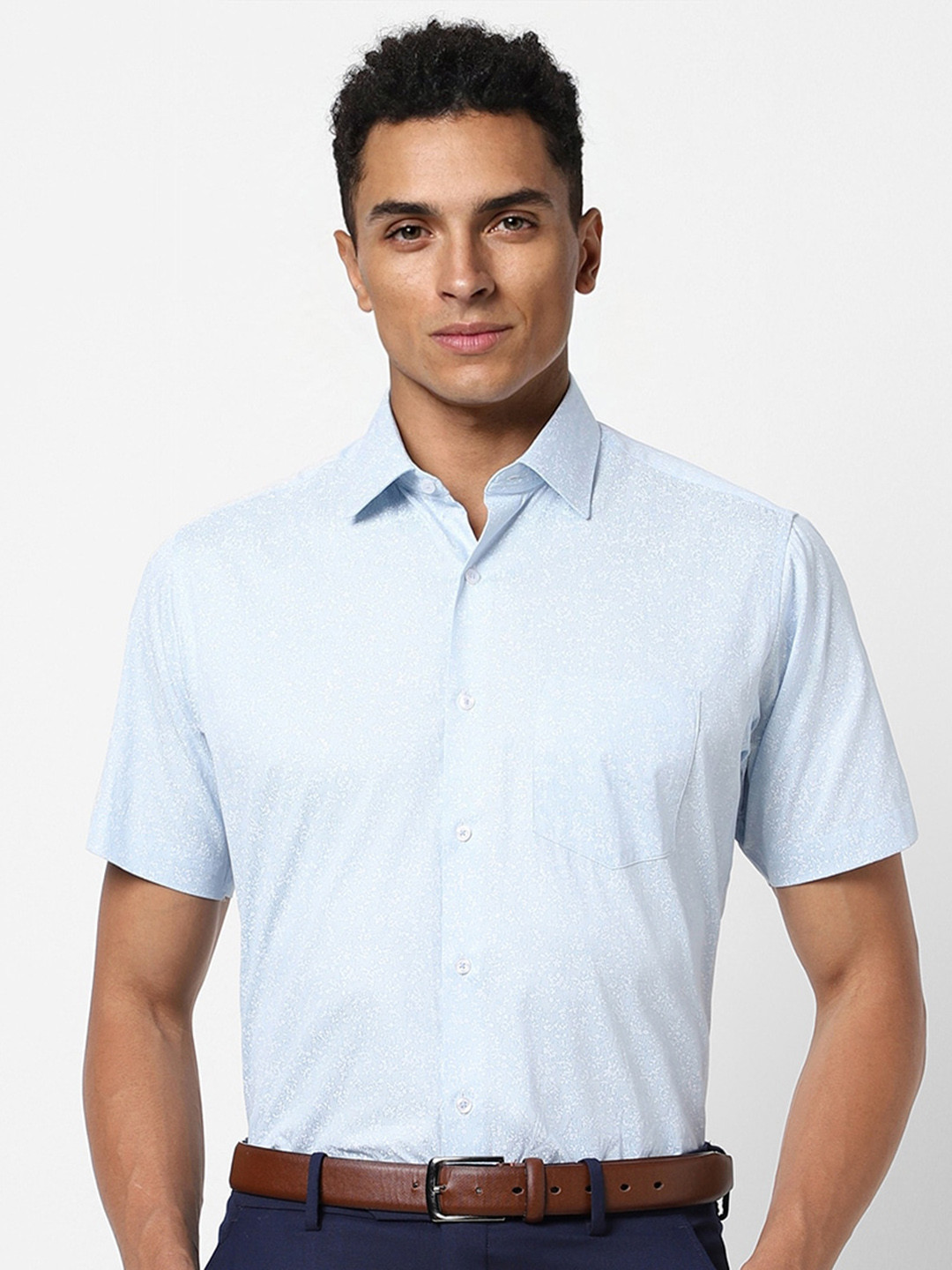 

Van Heusen Micro Ditsy Printed Pure Cotton Party Shirt, Blue