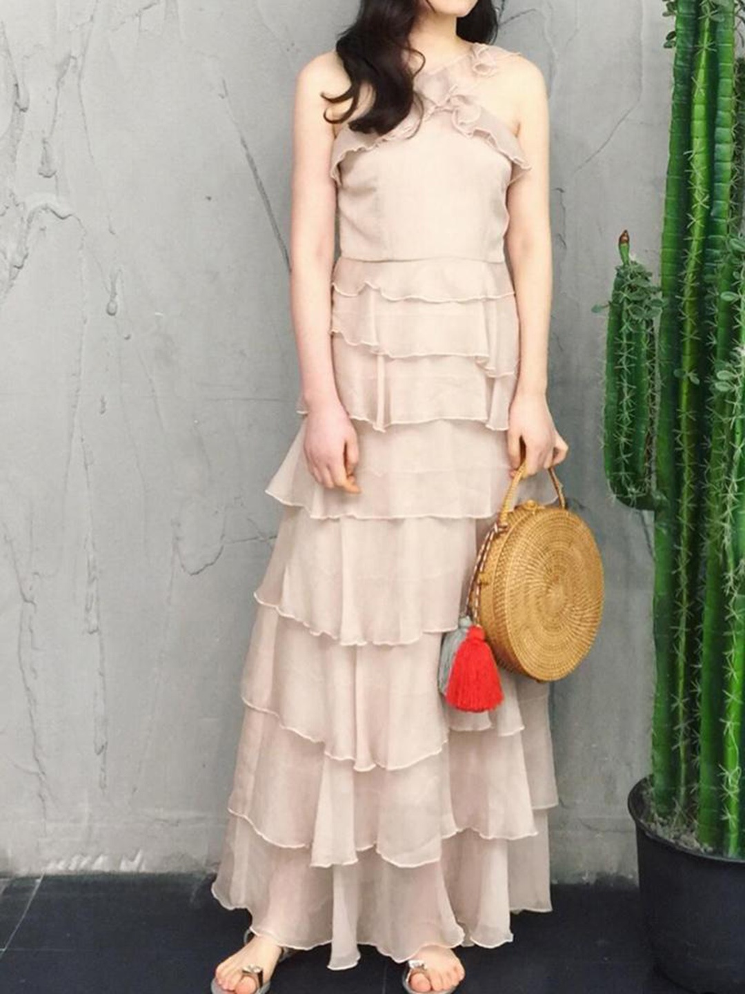 

Lyla Sleeveless Ruffled Maxi Dress, Pink