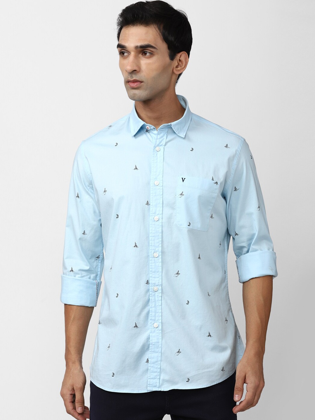 

Van Heusen Sport Slim Fit Conversational Printed Casual Shirt, Blue