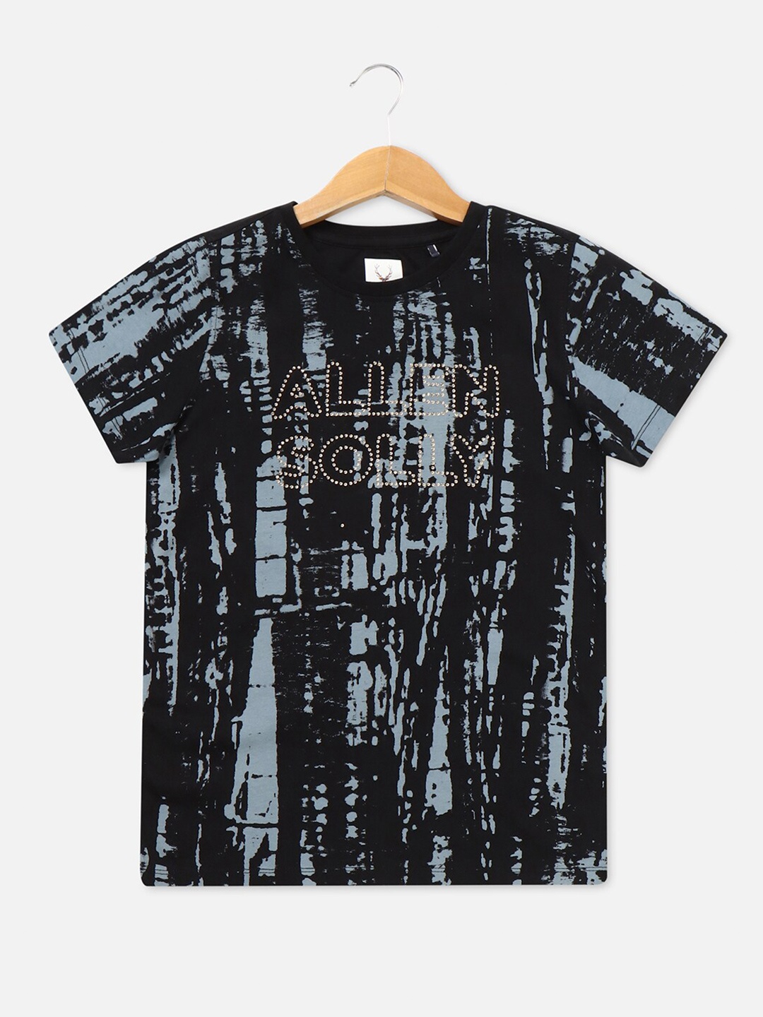 

Allen Solly Junior Boys Abstract Pure Printed Cotton T-shirt, Black