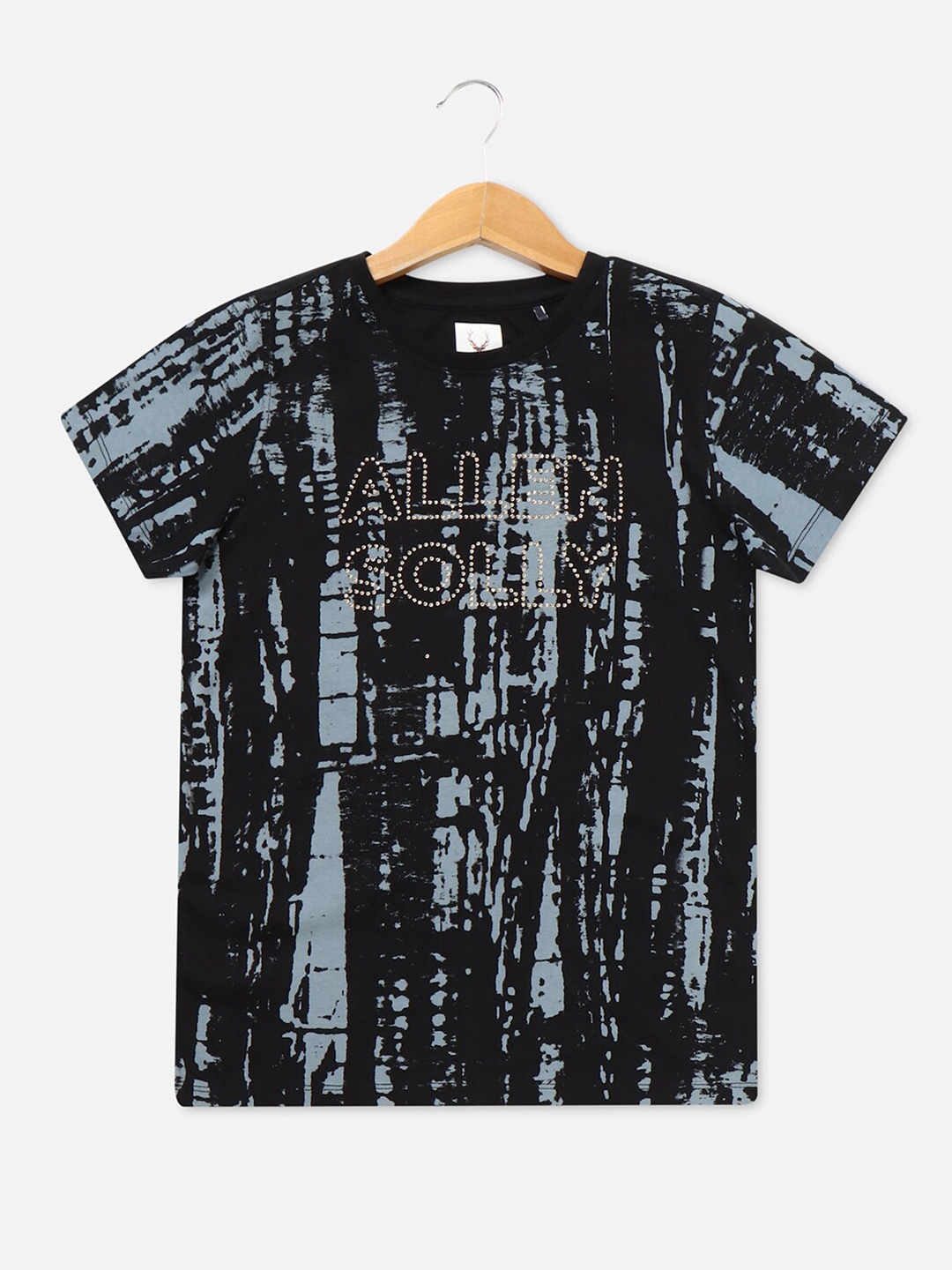 

Allen Solly Junior Boys Abstract Printed Pure Cotton T-shirt, Black