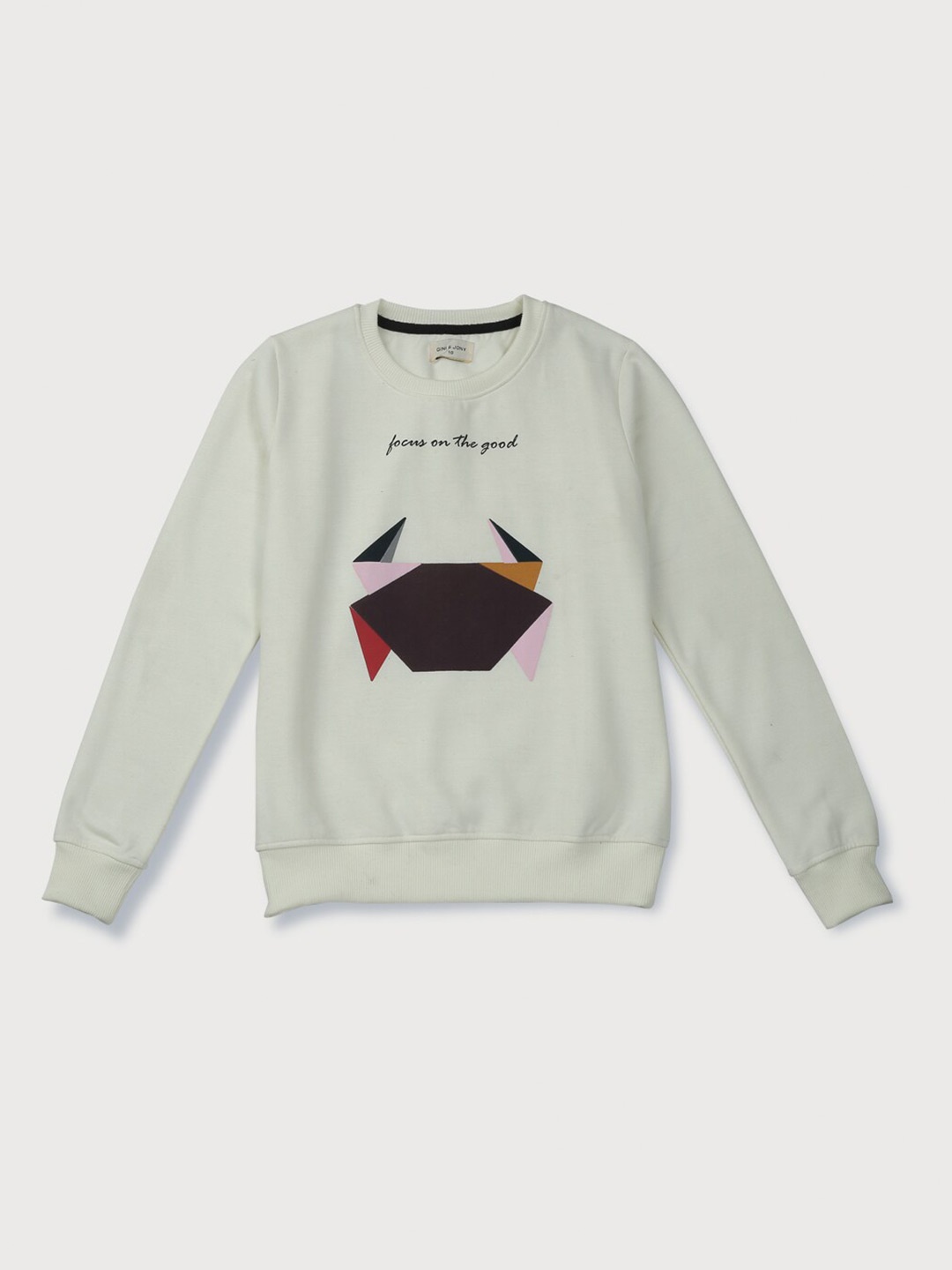 

Gini and Jony Girls Graphic Printed Cotton Sweatshirt, White