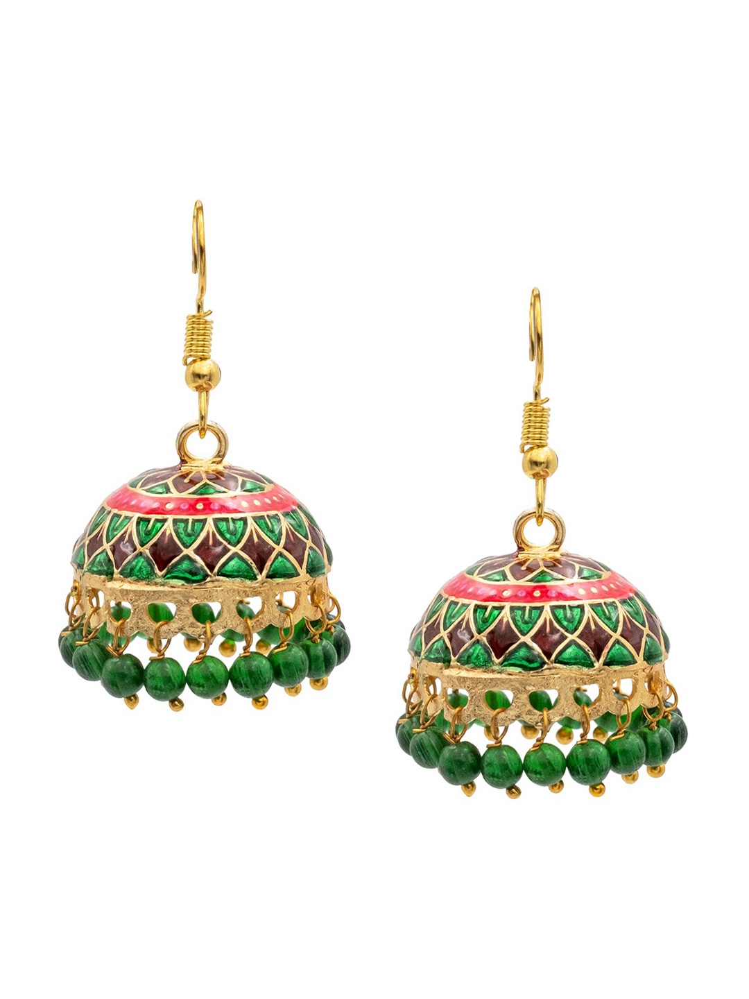 

Shining Jewel - By Shivansh Gold-Plated Dome Shaped Jhumkas