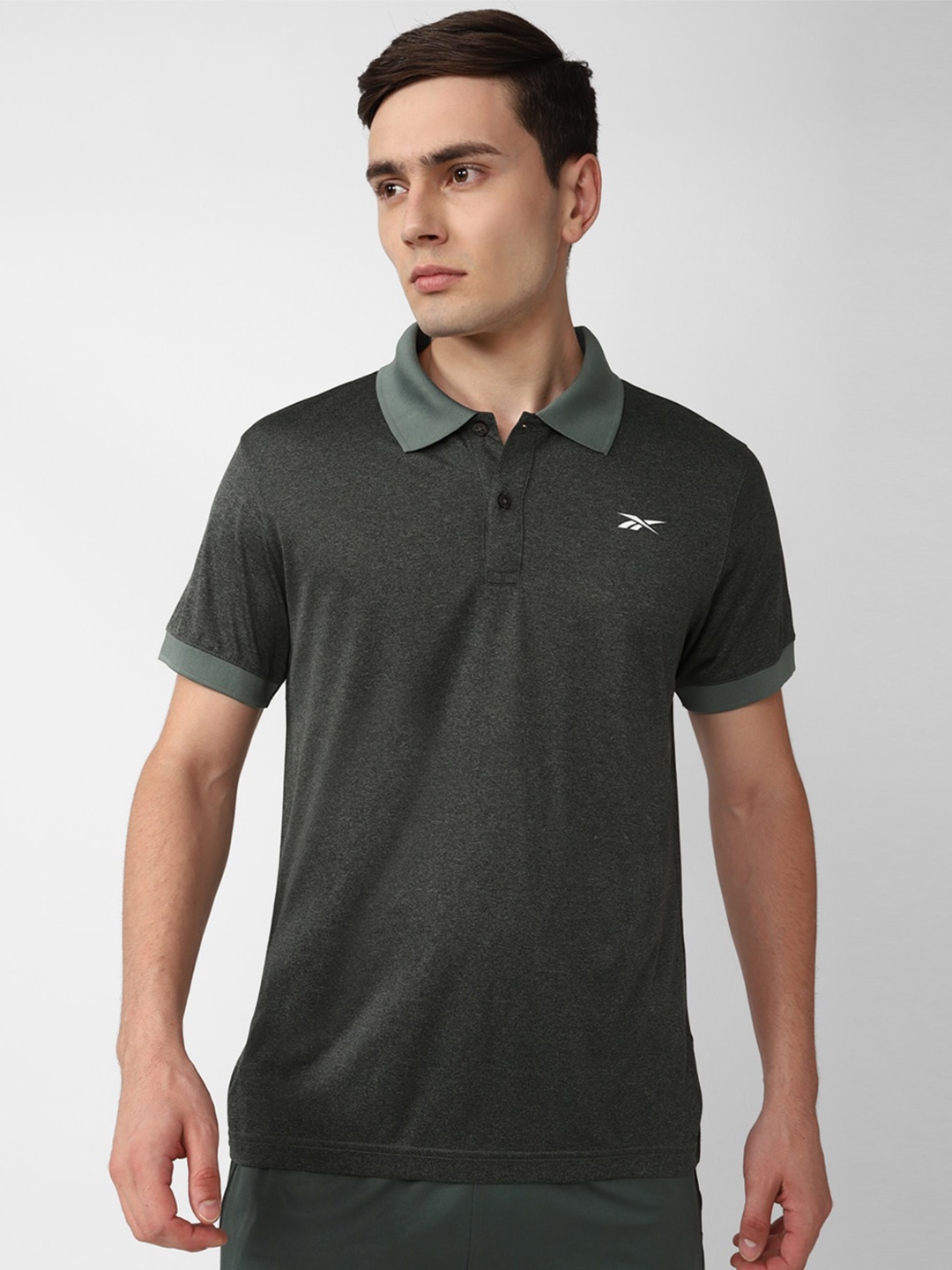 

Reebok Polo Collar T-Shirt, Green