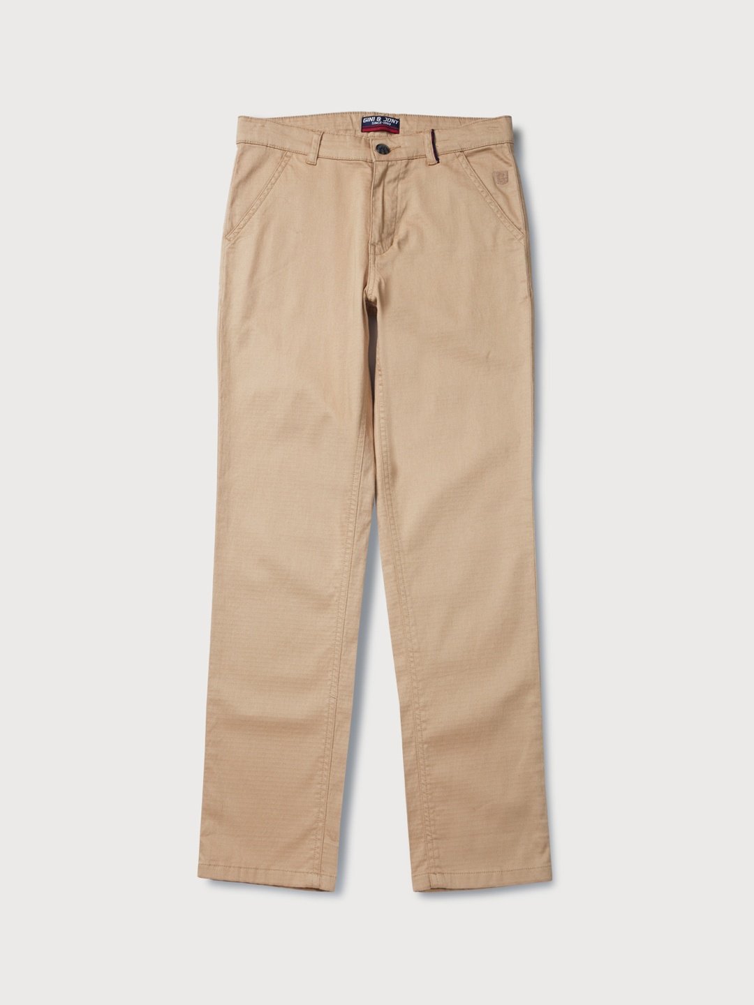 

Gini and Jony Boys Mid-Rise Trousers, Brown