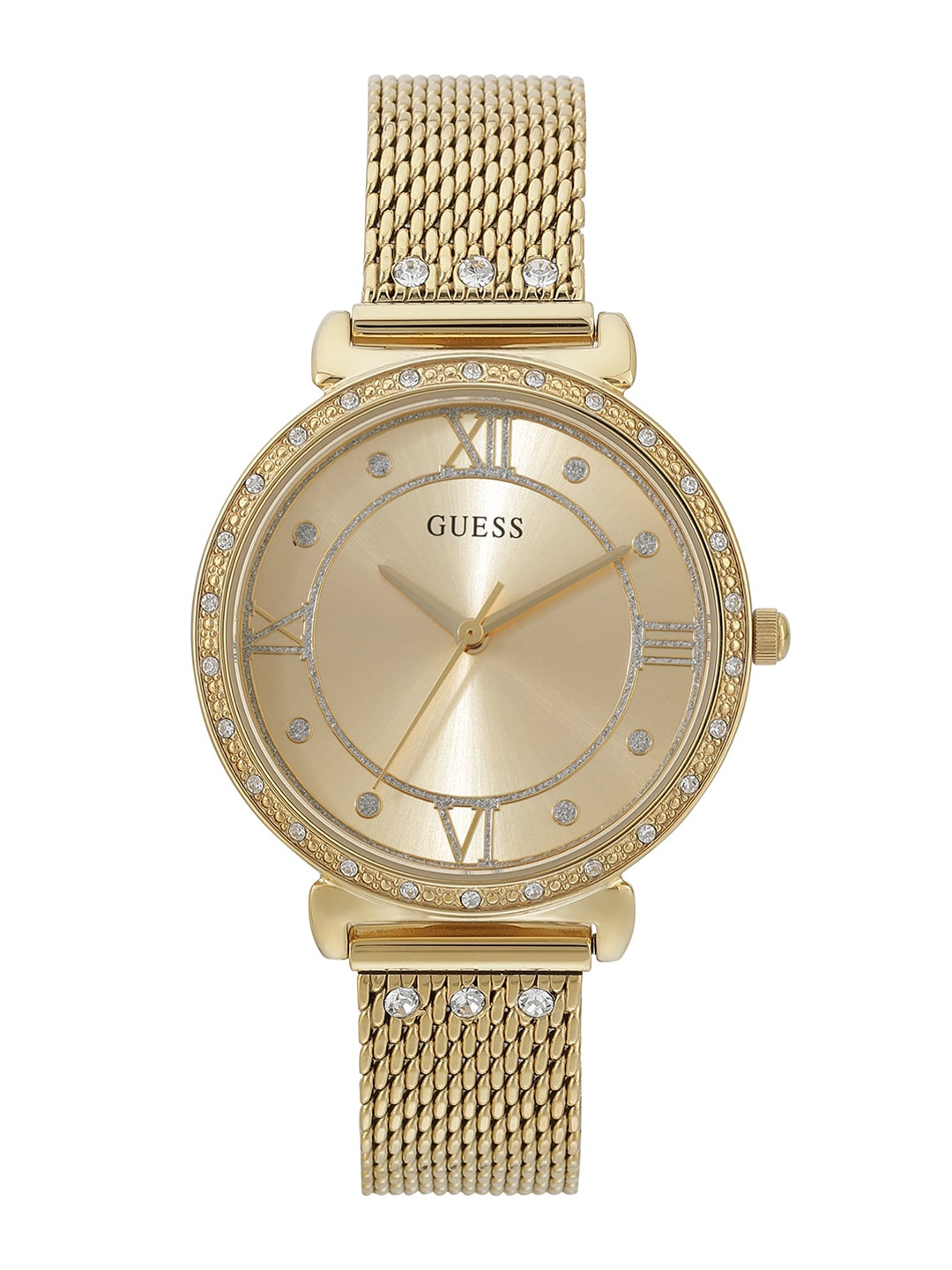 

GUESS Women Embellished Dial Water Resistance Analogue Watch U1289L2M, Gold