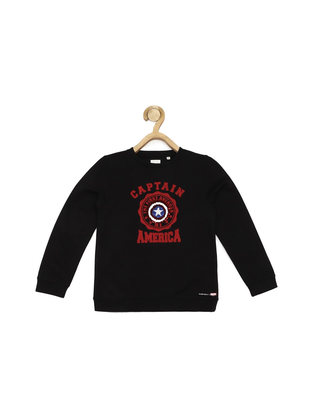 

Allen Solly Junior Boys Captain America Printed Round Neck Cotton Pullover Sweatshirt, Black