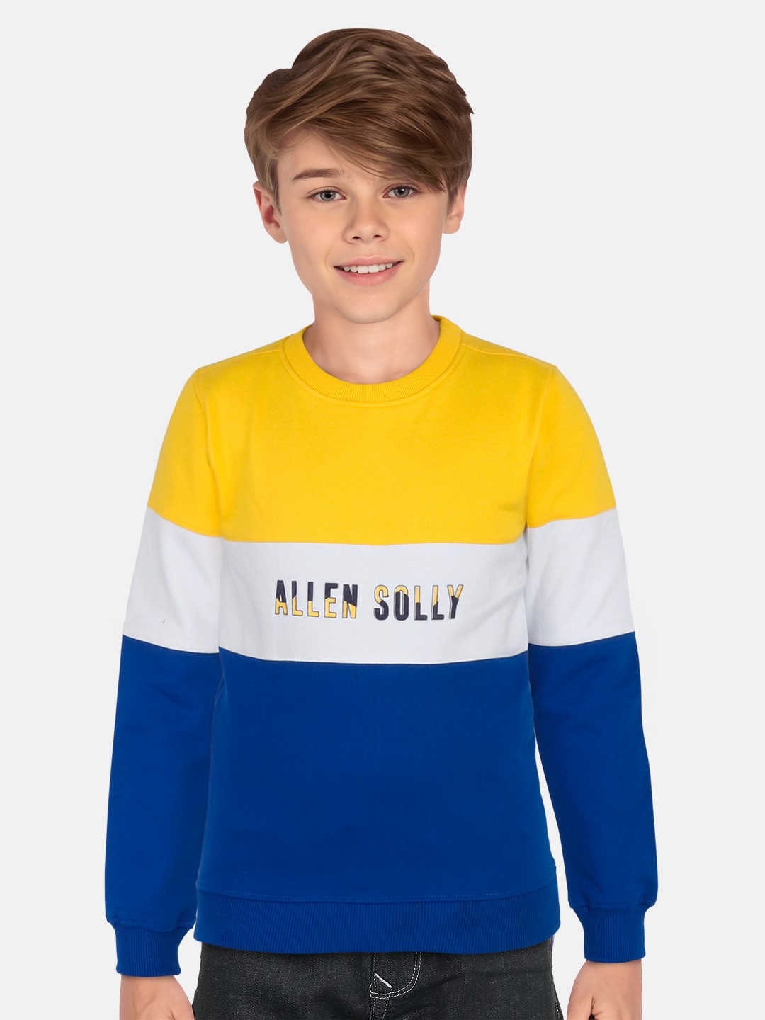 

Allen Solly Junior Boys Colourblocked Long Sleeves Sweatshirt, Navy blue