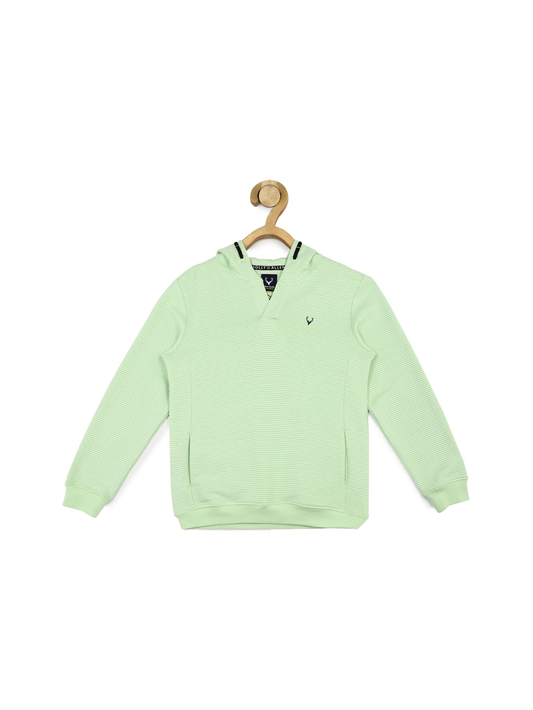 

Allen Solly Junior Boys Striped Hooded Pure Cotton Sweatshirt, Green