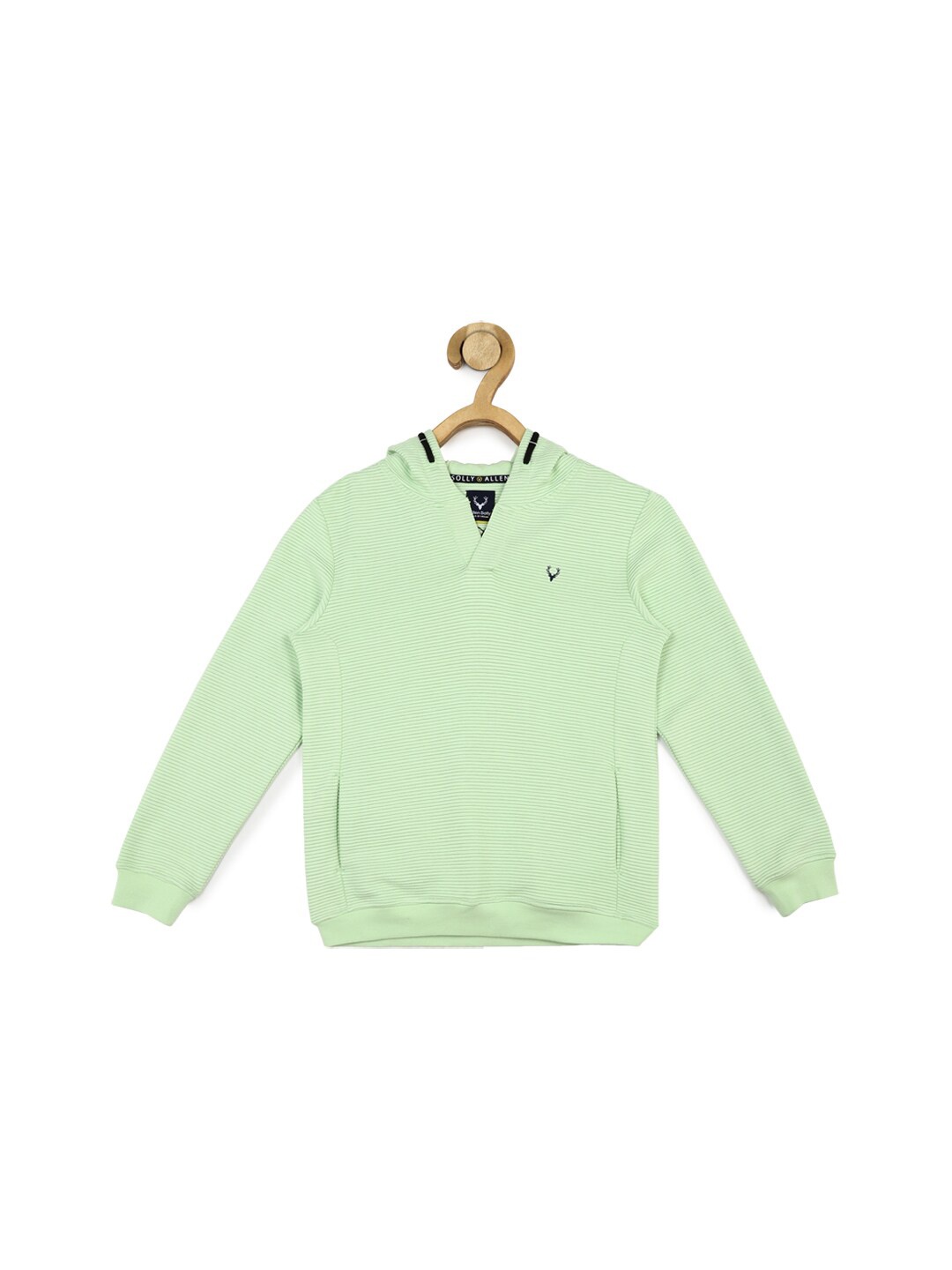 

Allen Solly Junior Boys Striped Hooded Pure Cotton Sweatshirt, Green