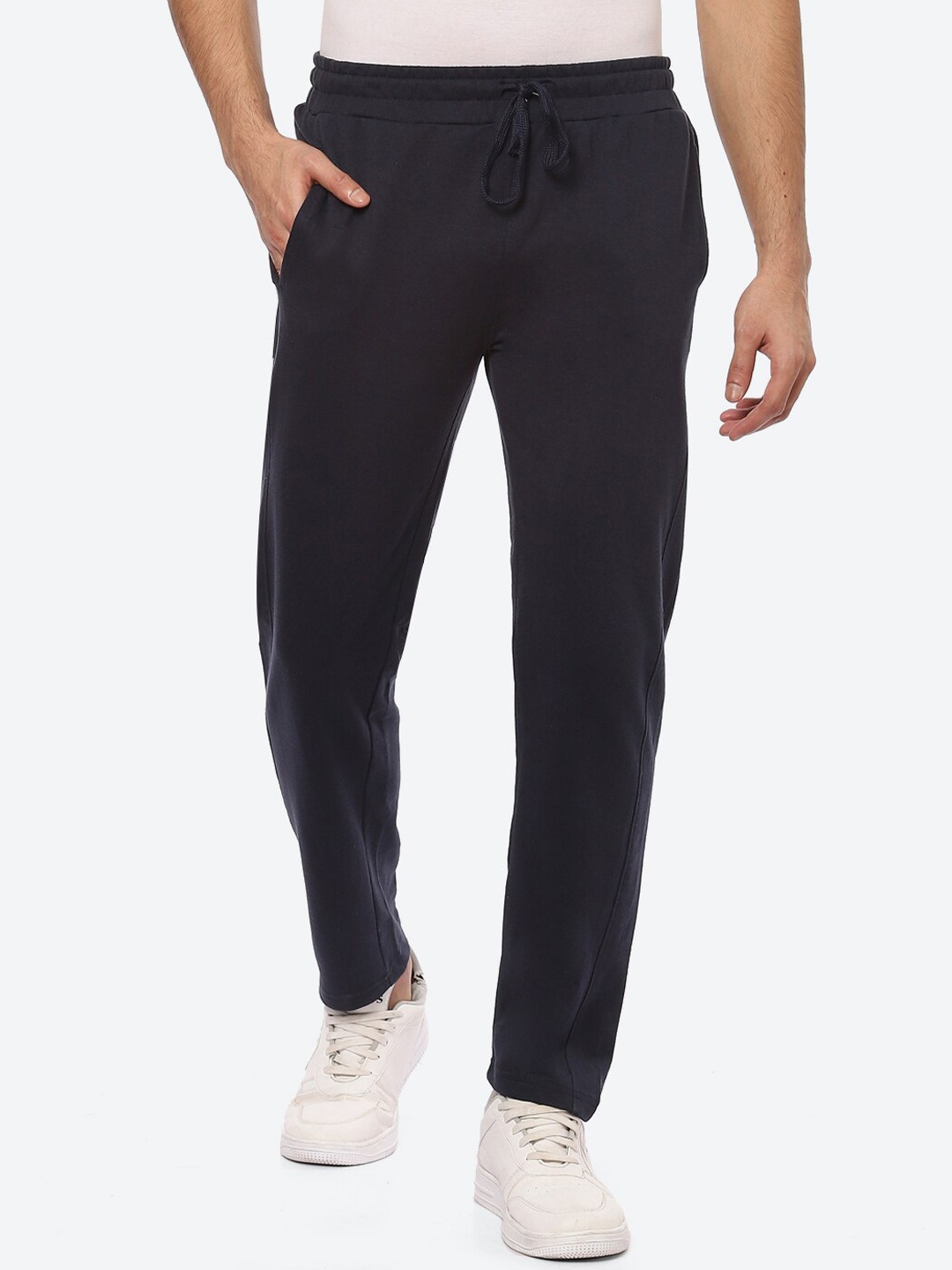 

2Bme Men Cotton Track Pants, Navy blue
