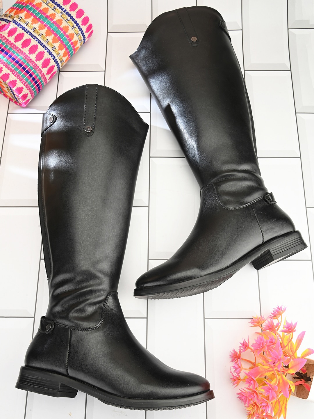 

Alleviater Women Heeled High-Top Regular Boots, Black
