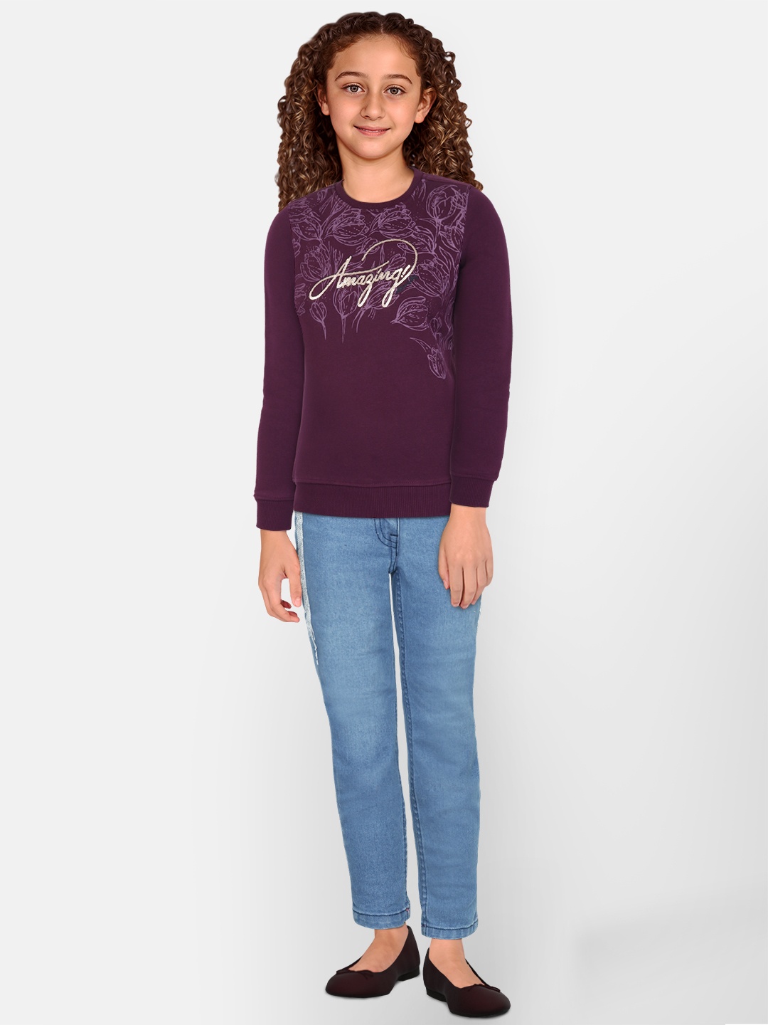 

Allen Solly Junior Girls Typography Printed Sweatshirt, Purple