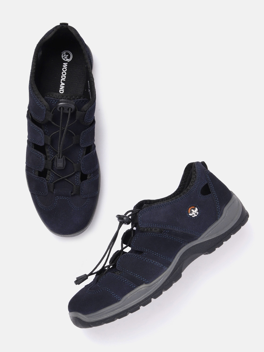 

Woodland Men Suede Shoe-Style Sandals, Navy blue