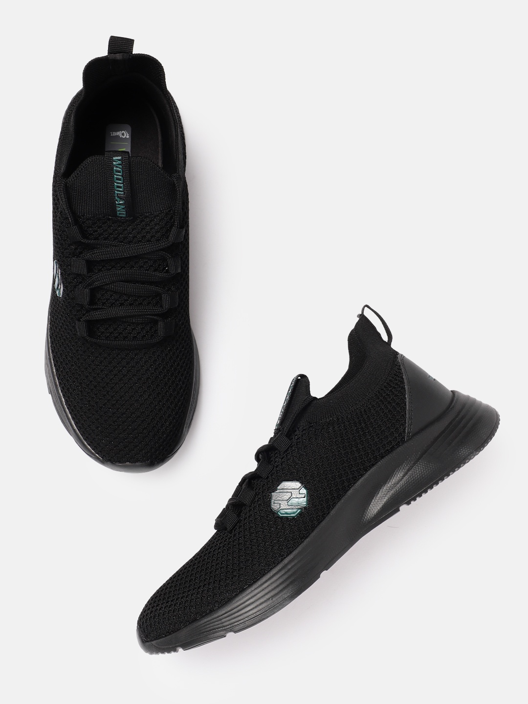 

Woodland Men Woven Design Sneakers, Black