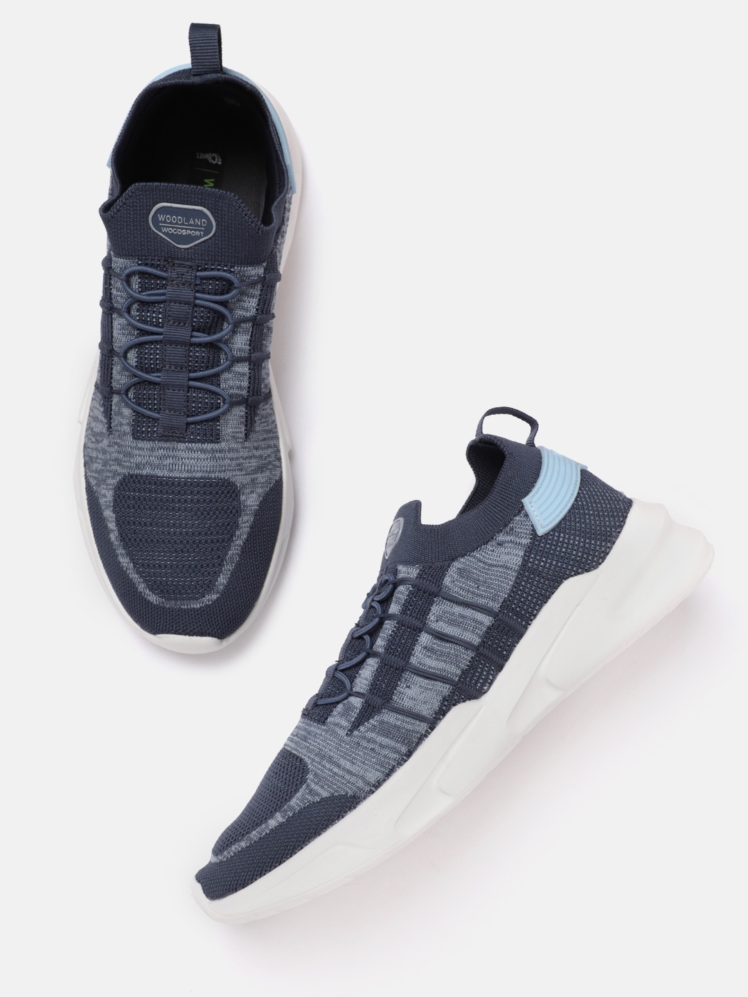 

Woodland Men Woven Design Round-Toe Running Shoes, Blue