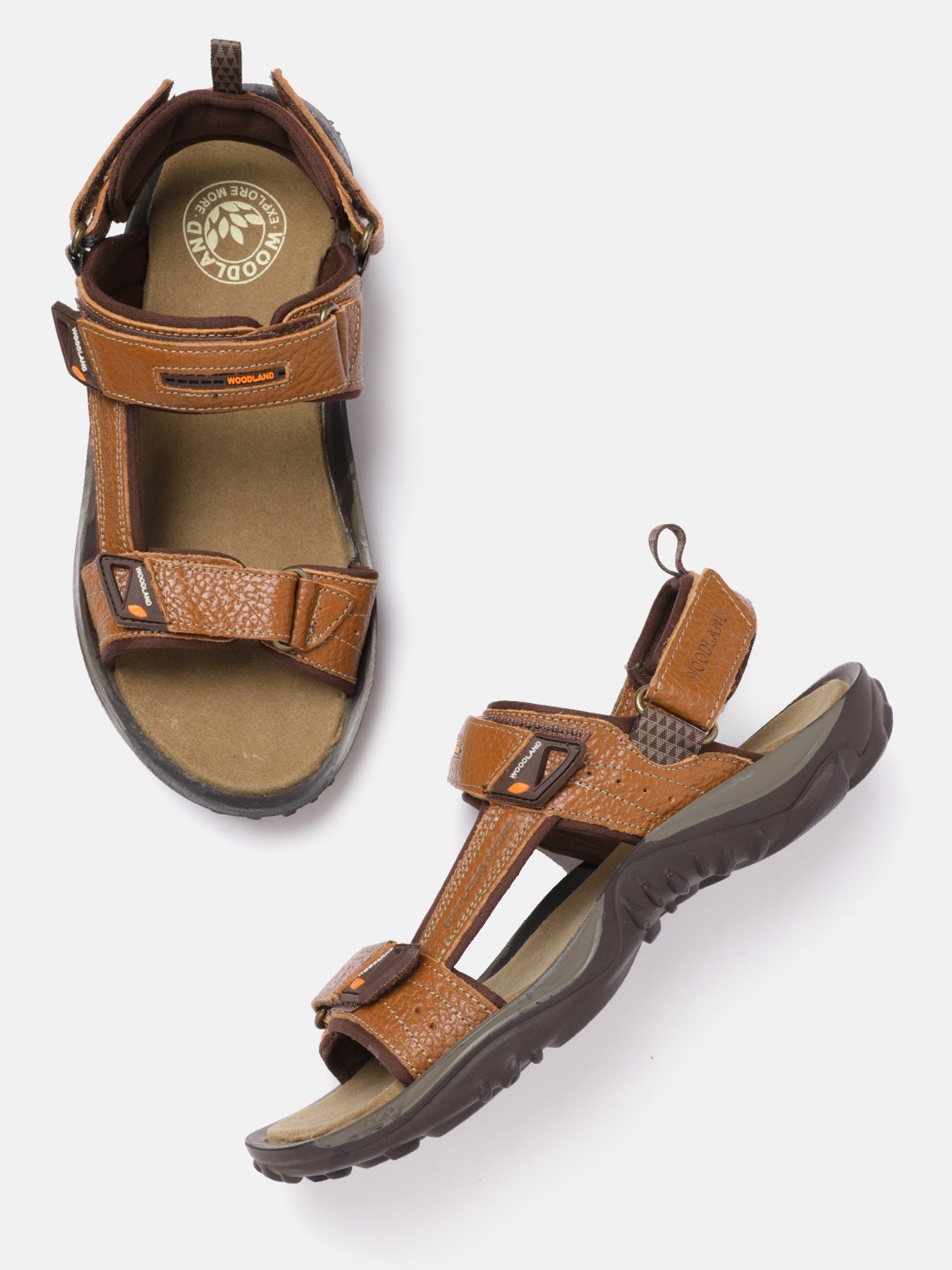 

Woodland Men Leather Comfort Sandals, Brown