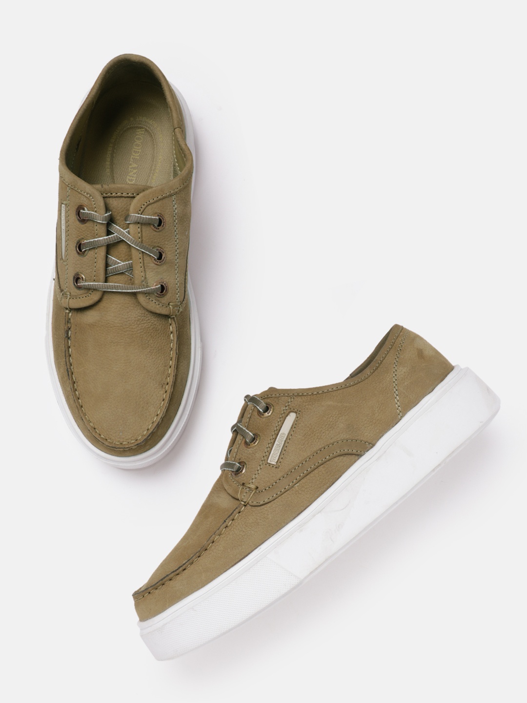 

Woodland Men Round-Toe Everyday Nubuck Sneakers, Khaki