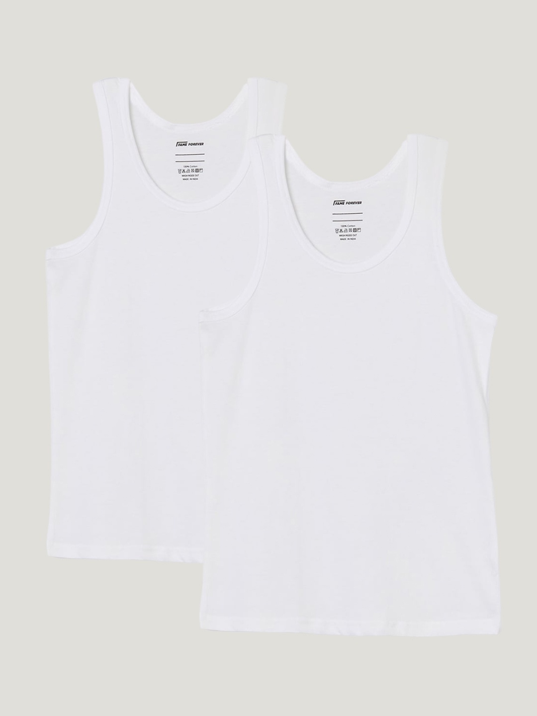 

Fame Forever by Lifestyle Boys Pack Of 2 Cotton Innerwear Vests 1000012829106-WHITE