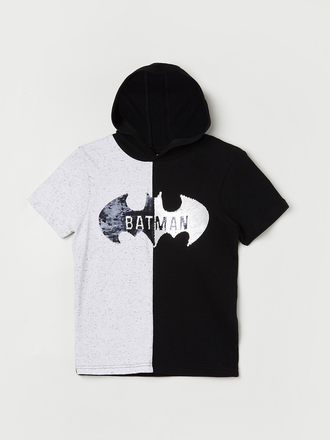 

Fame Forever by Lifestyle Boys Colourblocked Hooded Embroidered Detail Cotton T-shirt, Black