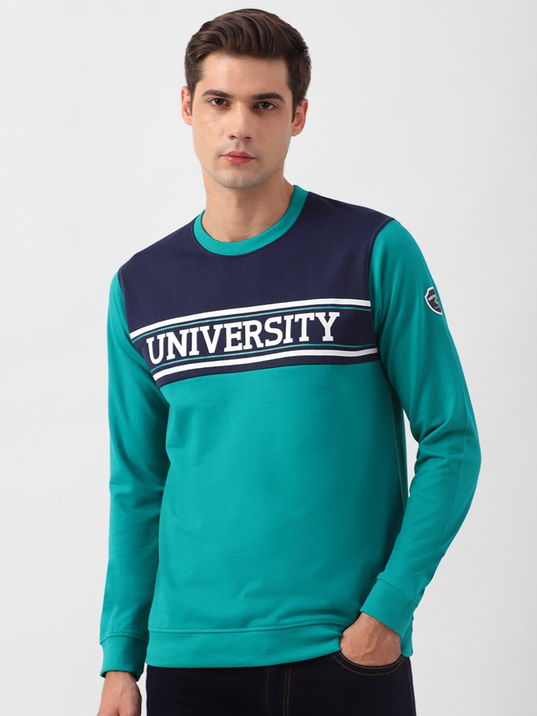 

PETER ENGLAND UNIVERSITY Typography Printed Sweatshirt, Green