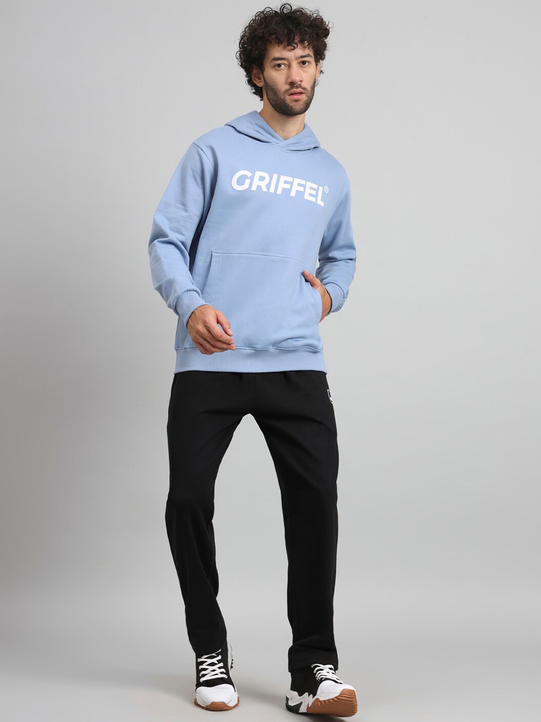 

GRIFFEL Typography Printed Hooded Tracksuit, Blue