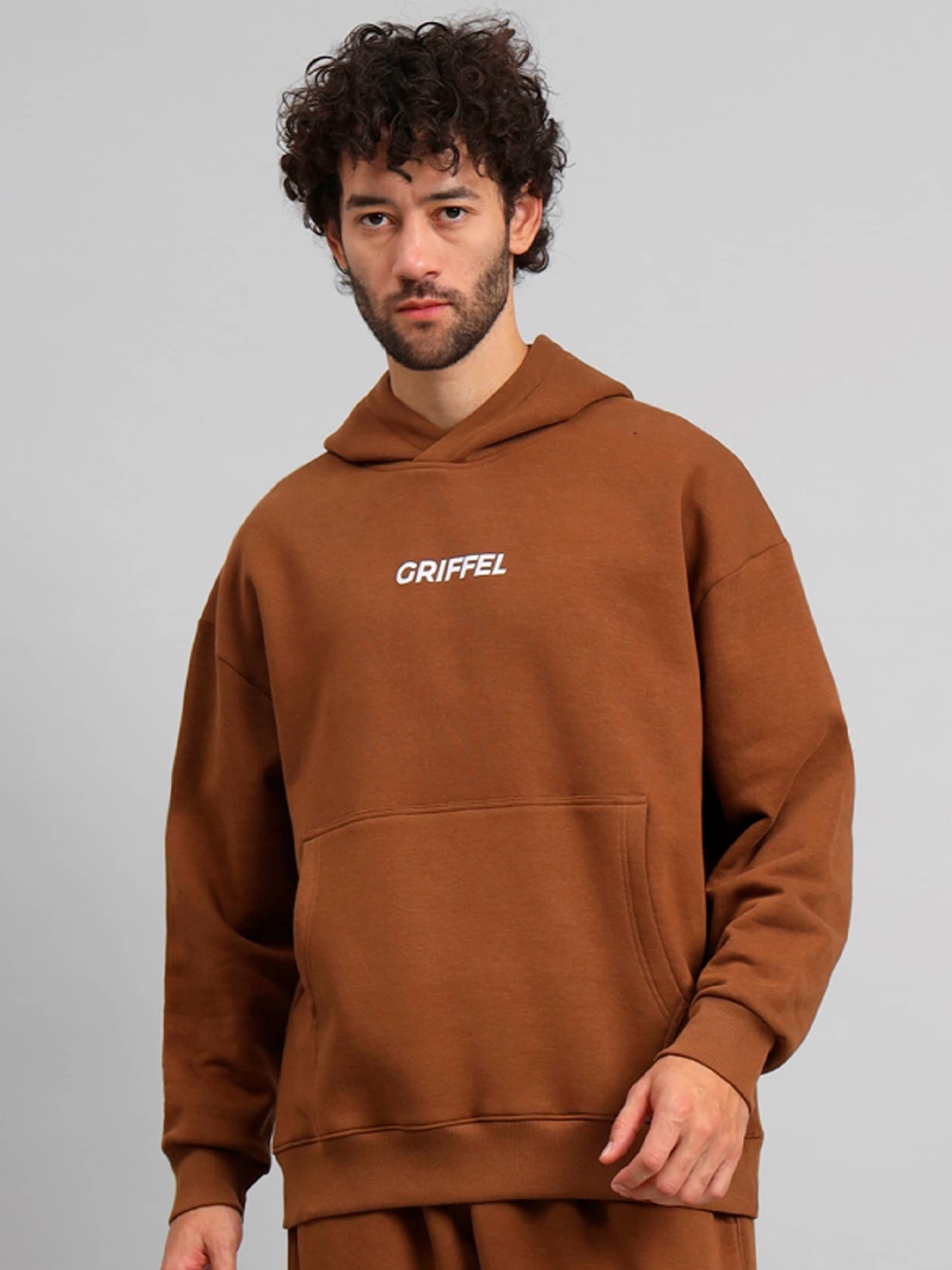 

GRIFFEL Hooded Fleece Pullover, Brown