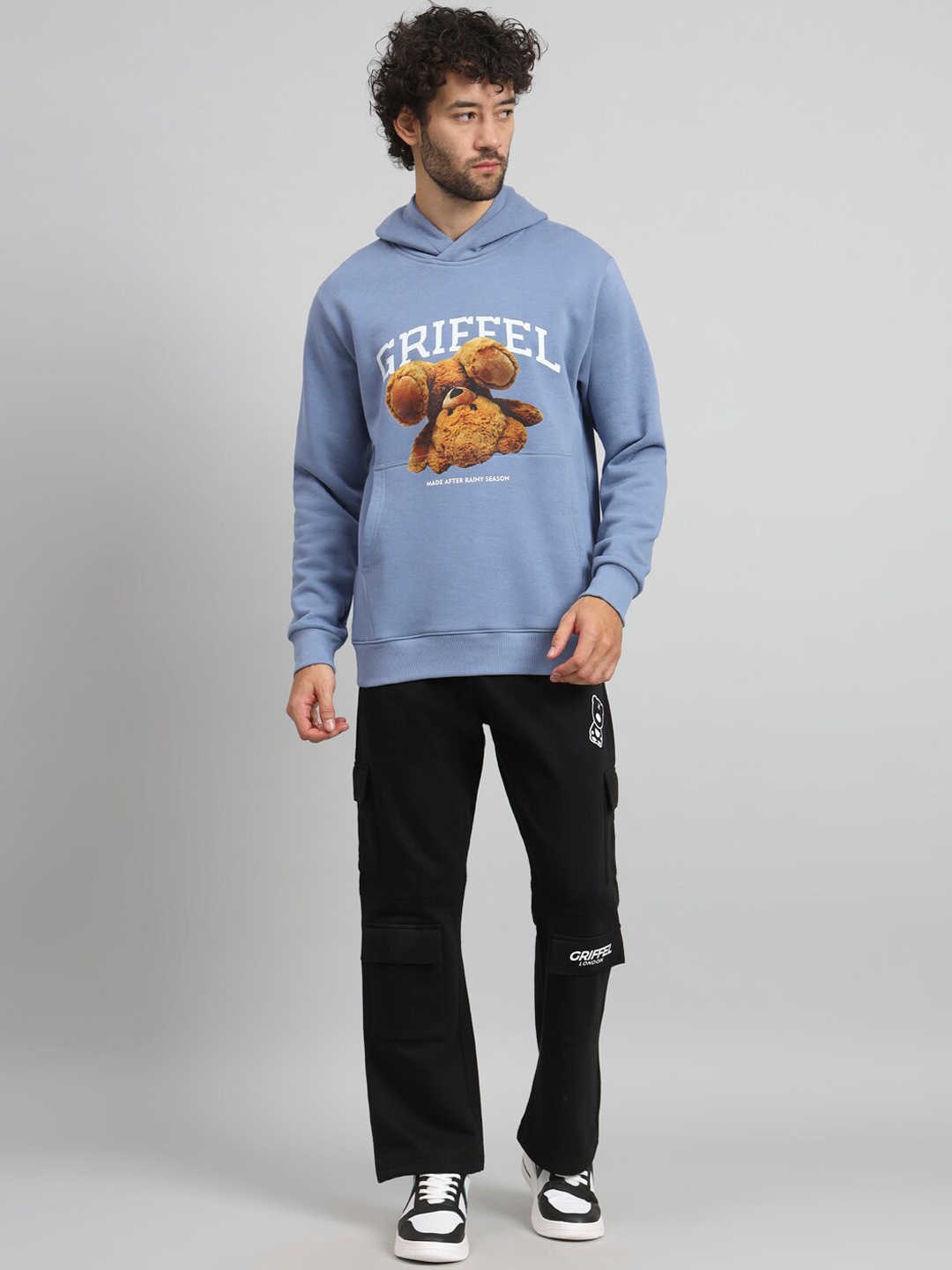 

GRIFFEL Graphic Printed Hooded Fleece & Cotton Tracksuits, Blue