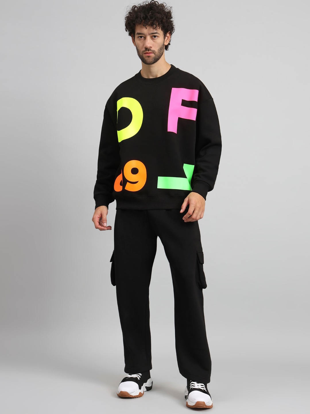 

GRIFFEL Typography Cotton Tracksuits, Black