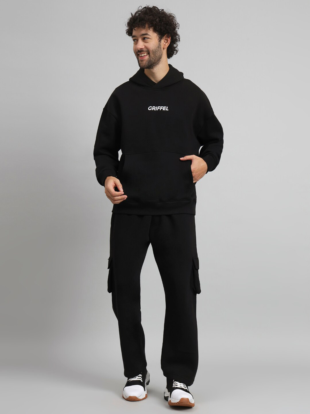 

GRIFFEL Cotton Hooded Tracksuits, Black