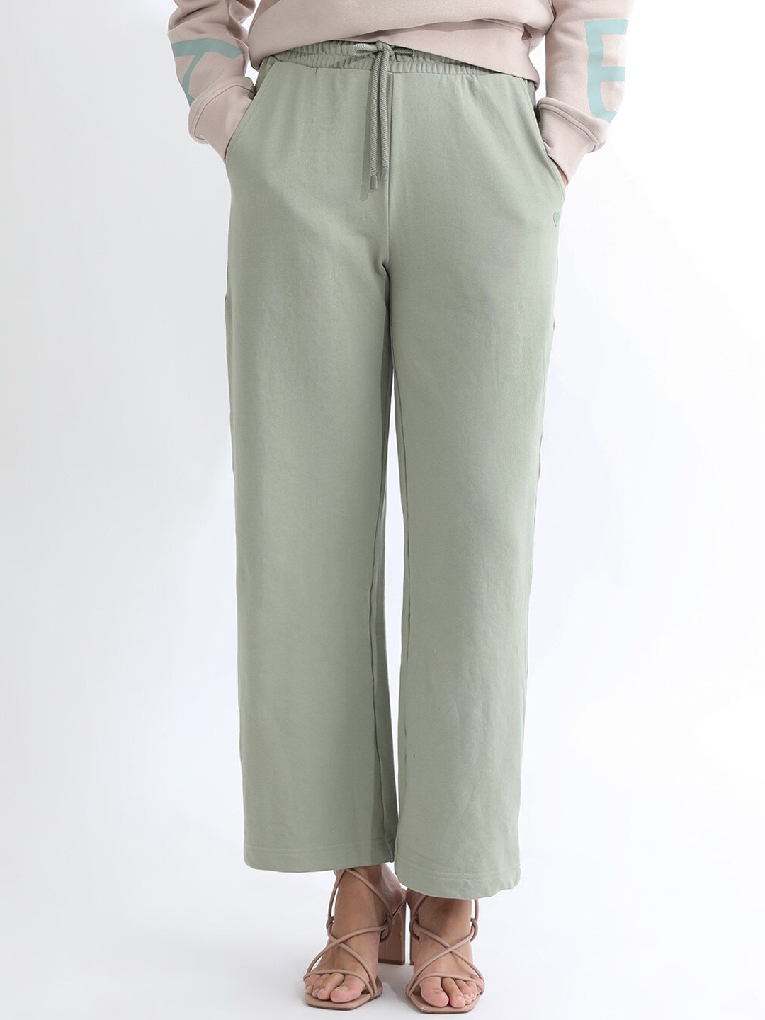 

ARTICALE Women Straight Fit Mid-Rise Cotton Trouser, Green