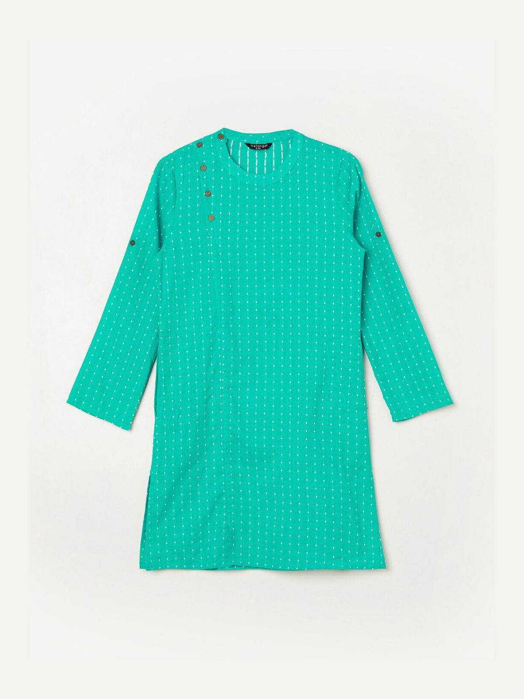 

Melange by Lifestyle Boys Striped Woven Design Cotton Kurta, Blue