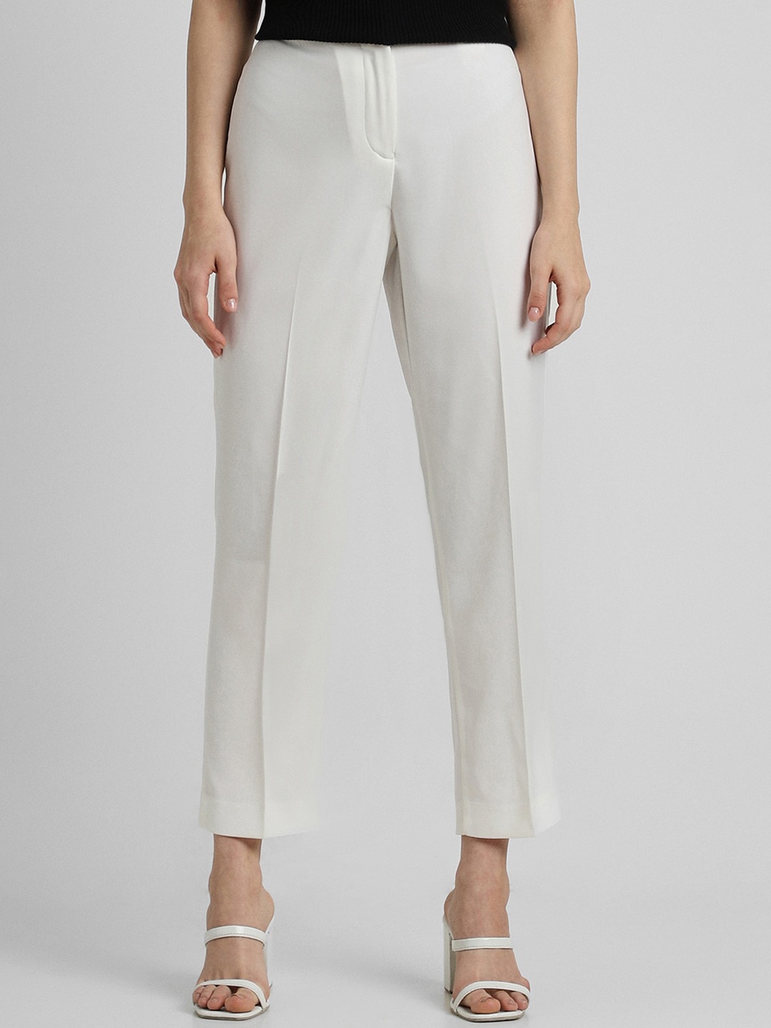 

Allen Solly Woman Women Mid-Rise Flat-Front Plain Trousers, White