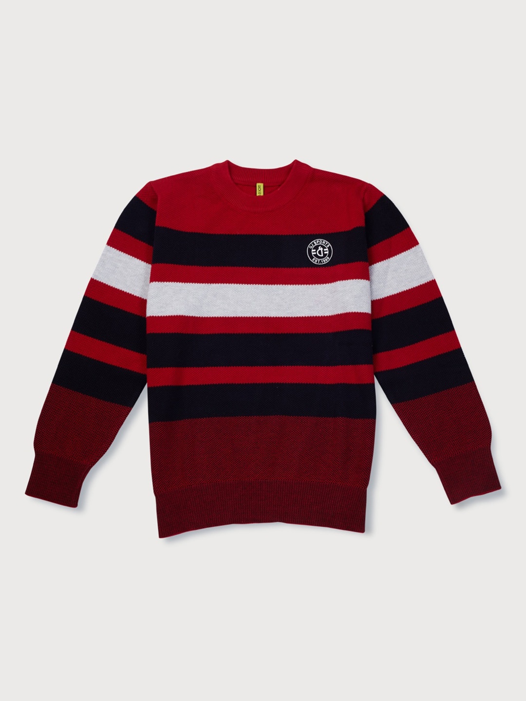 

Gini and Jony Boys Striped Cotton Pullover Sweater, Red