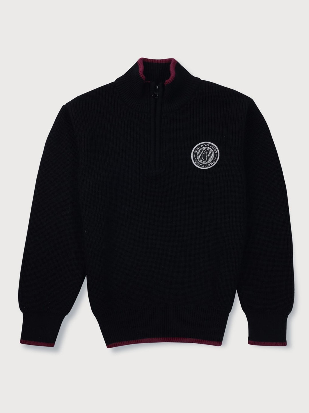 

Gini and Jony Boys Turtle Neck Cotton Pullover Sweater, Black