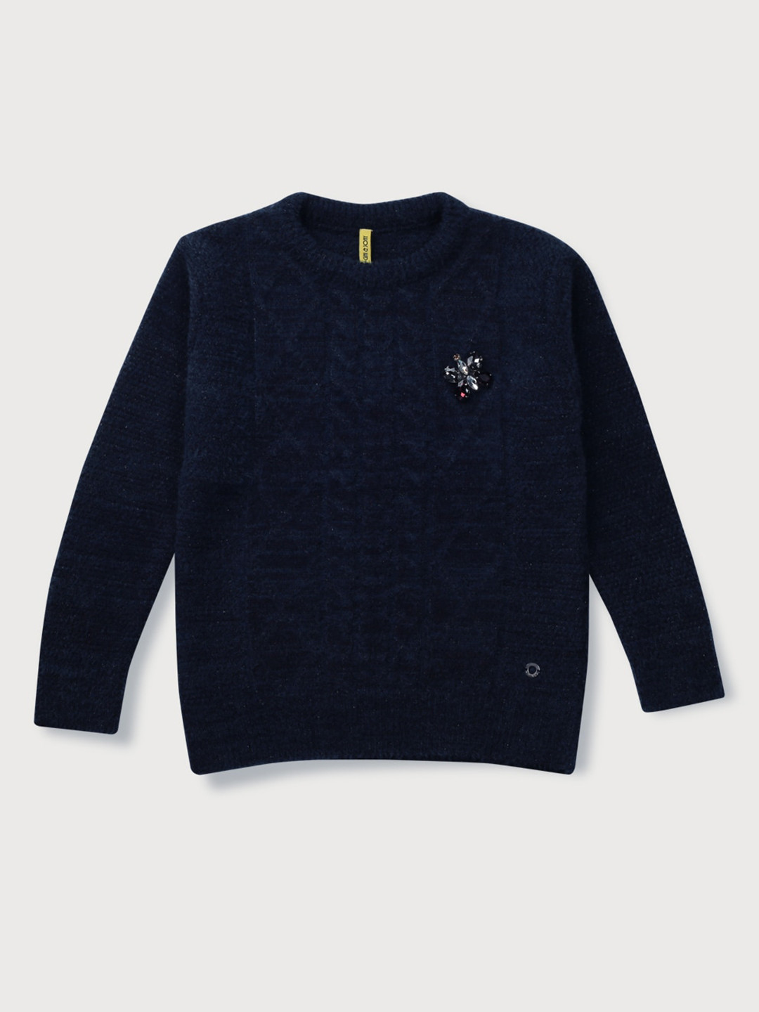 

Gini and Jony Girls Cable Knit Cotton Pullover, Navy blue