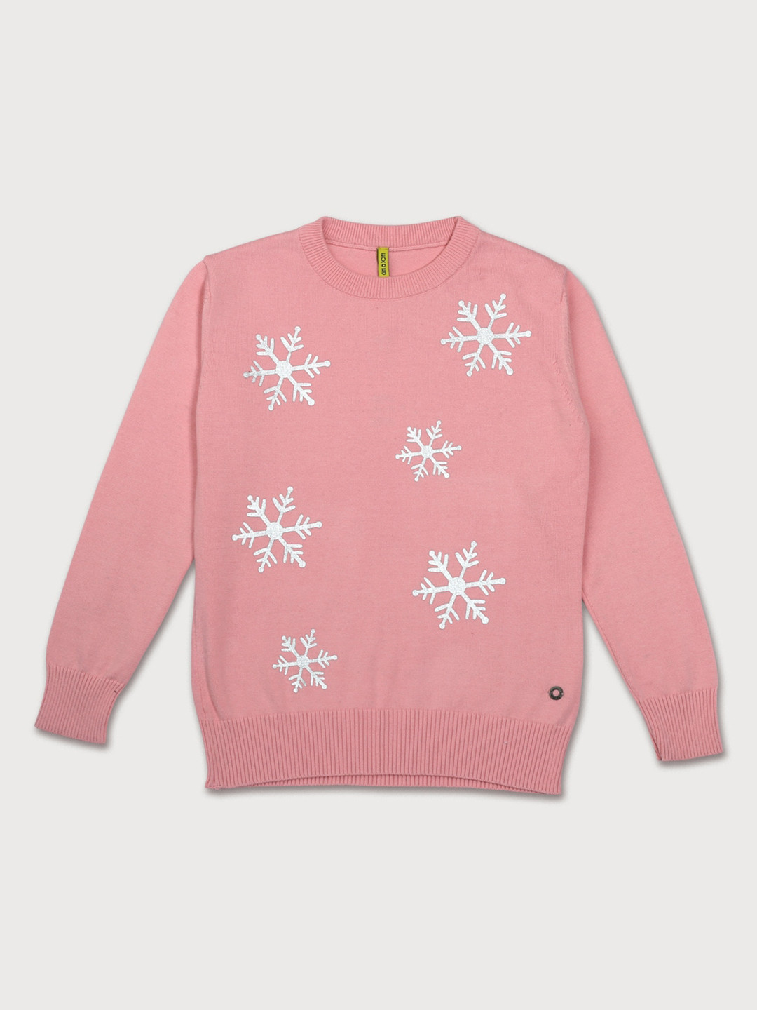 

Gini and Jony Girls Geometric Embroidered Cotton Pullover, Pink