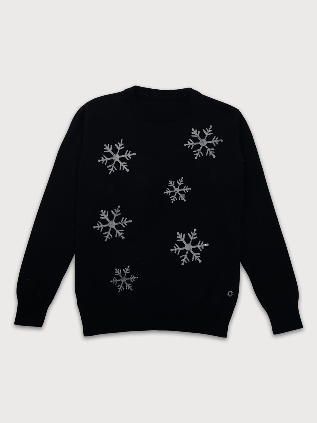 

Gini and Jony Girls Geometric Printed Pullover Cotton Sweater, Navy blue