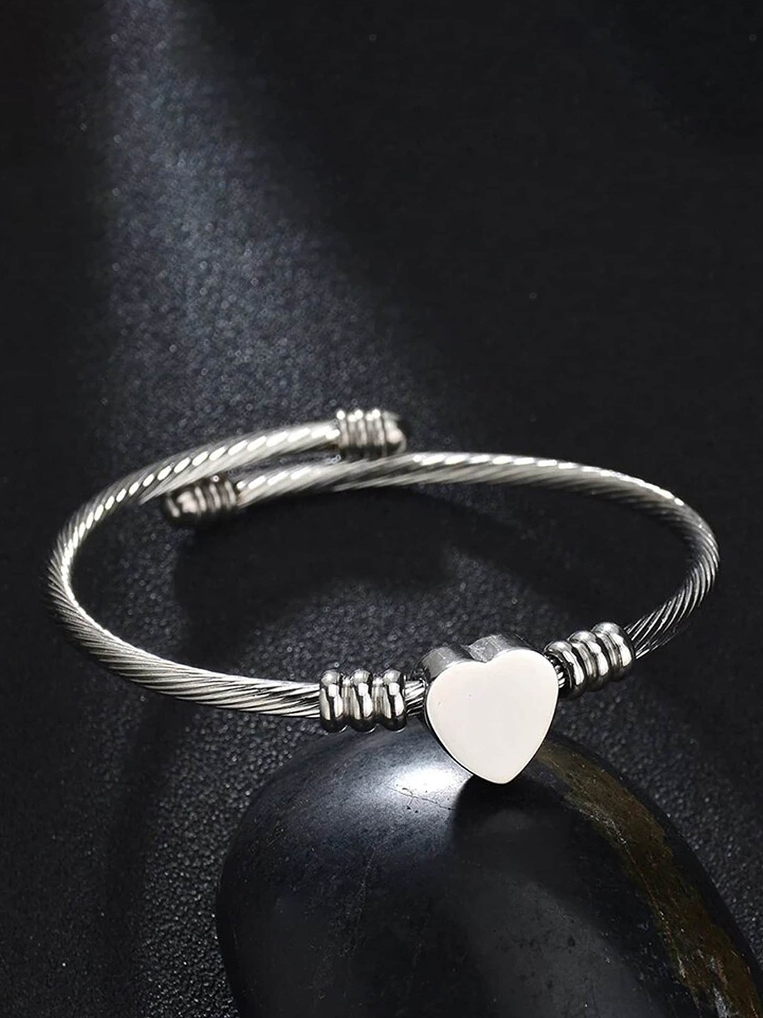 

Fashion Frill Silver-Plated Stainless Steel Cuff Bracelet