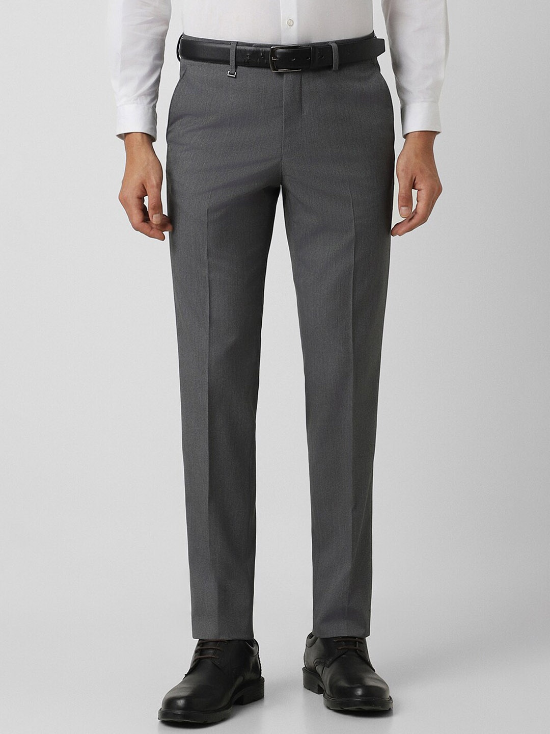 

Van Heusen Men Mid Rise Slim Fit Cotton Formal Trousers, Grey