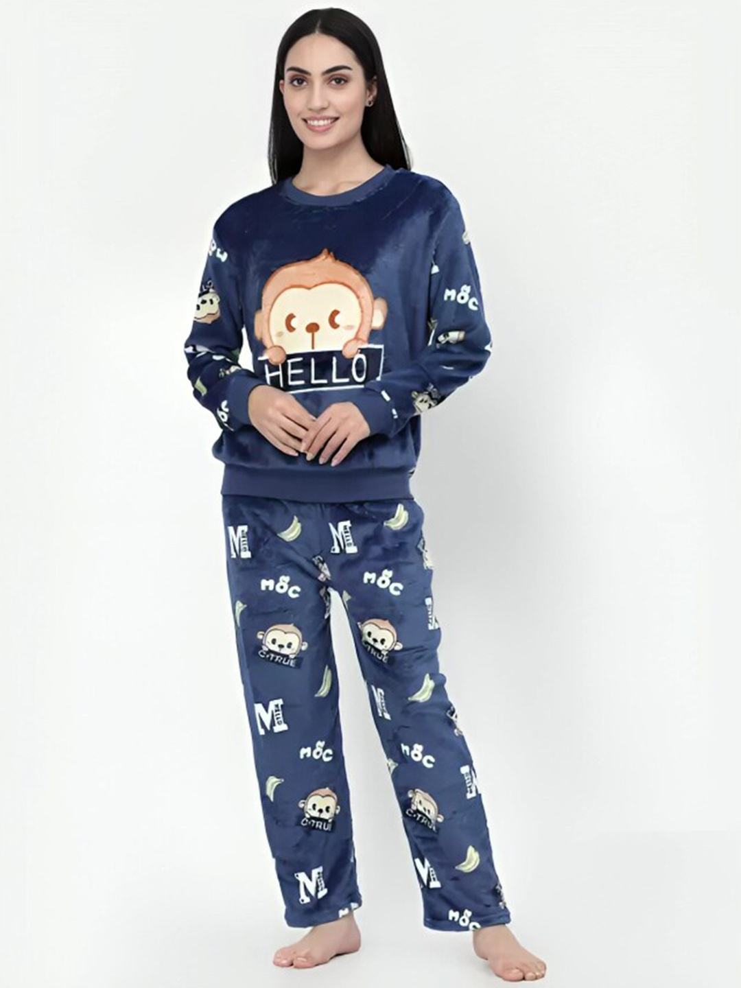 Lugo Graphic Printed T-Shirt And Pyjamas, Blue