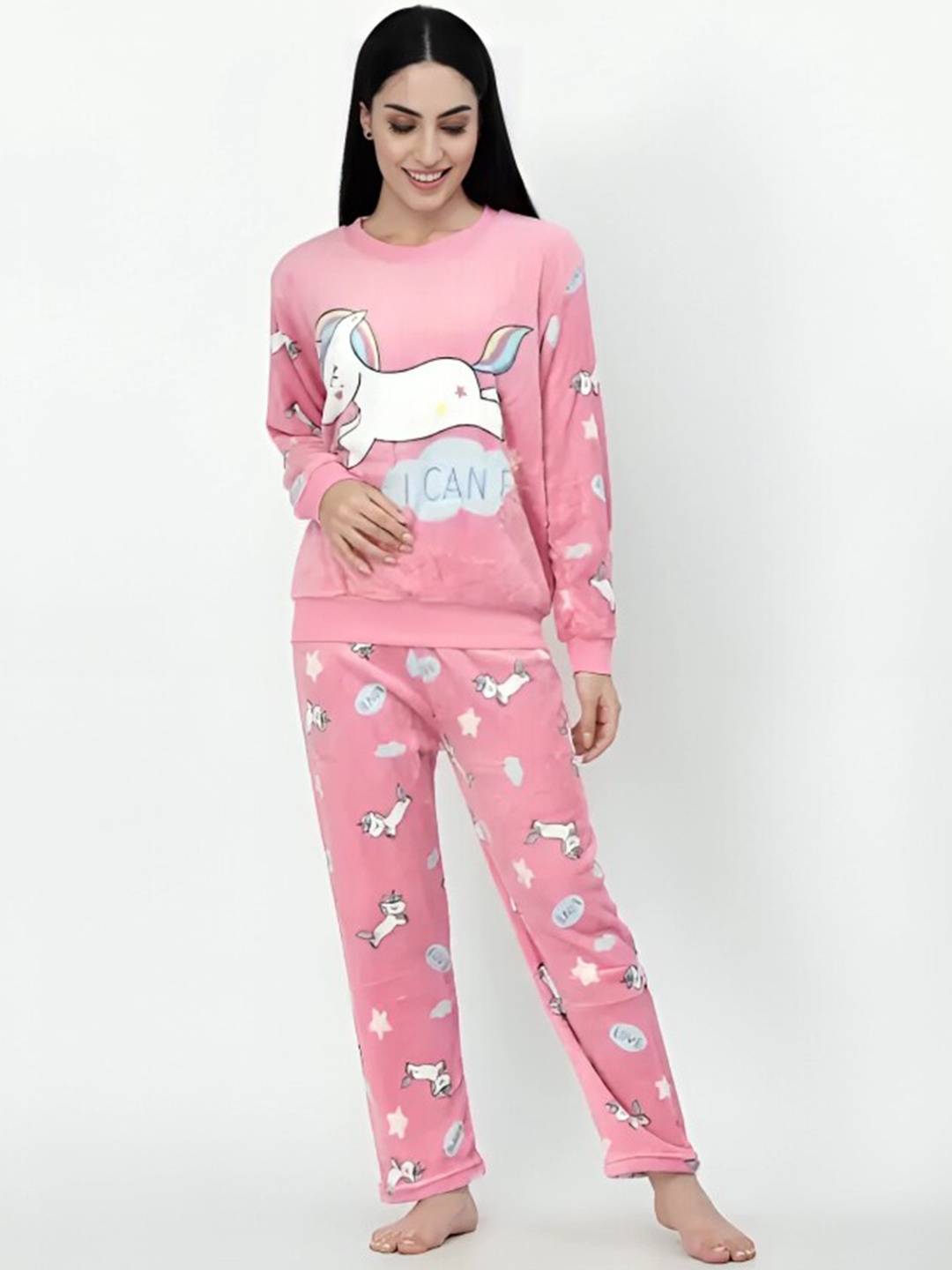 

Lugo Graphic Printed T-Shirt And Pyjamas, Pink