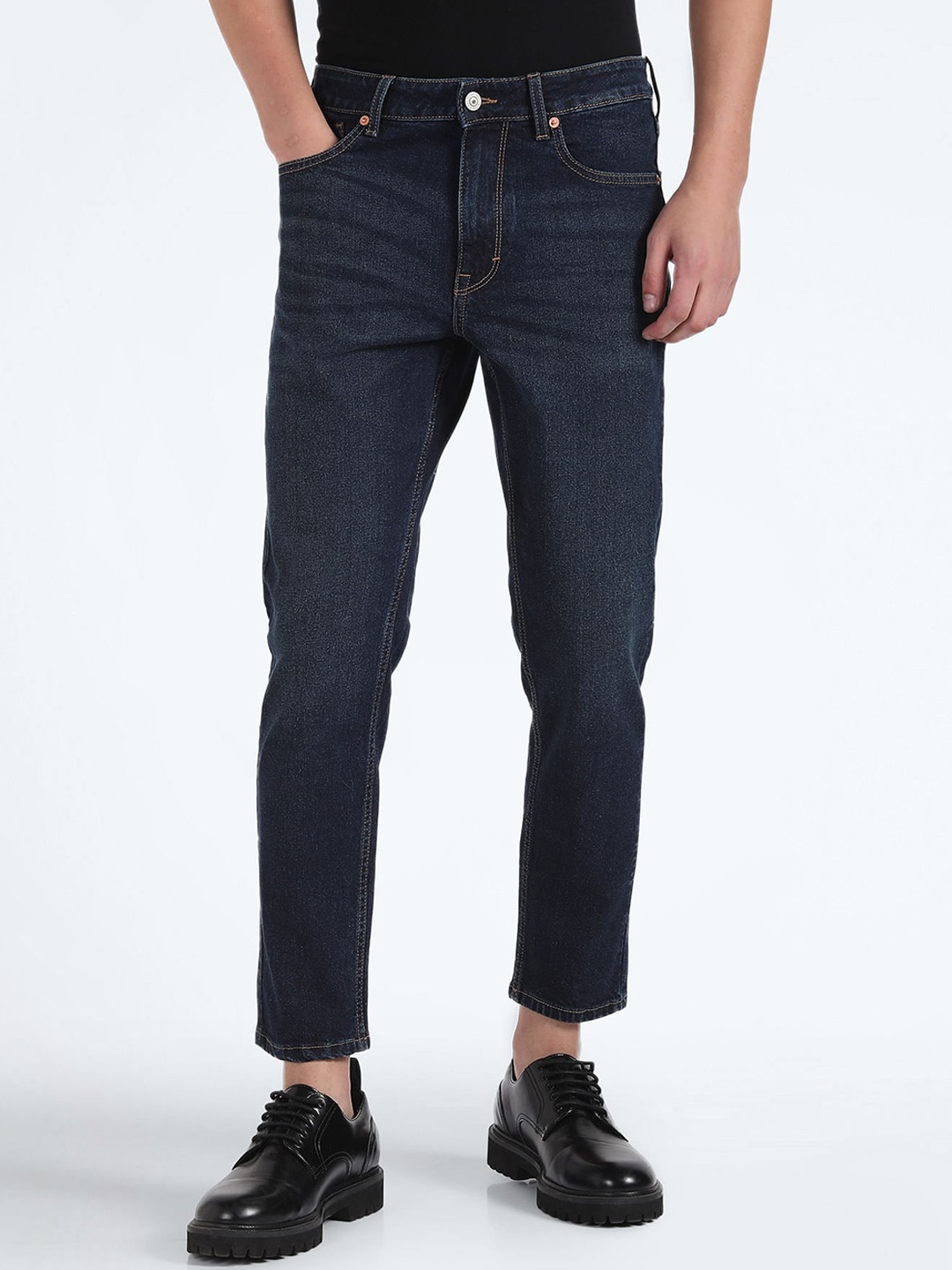 

Flying Machine Men Blue Tapered Fit Mid-Rise Clean Look Mid-Rise Stretchable Jeans