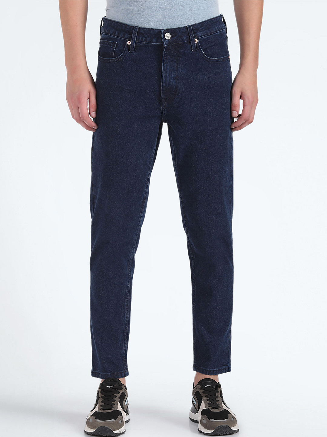 

Flying Machine Men Tapered Fit Low-Rise Clean Look Stretchable Jeans, Blue