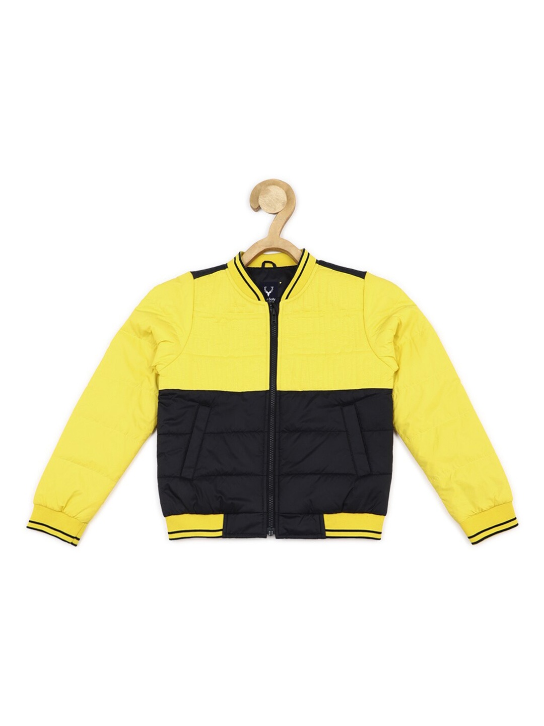 

Allen Solly Junior Boys Colourblocked Bomber Jacket, Yellow