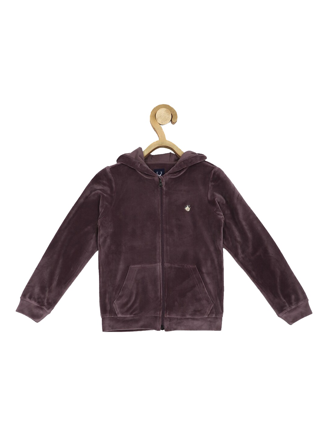 

Allen Solly Junior Boys Hooded Front Open Sweatshirt, Brown